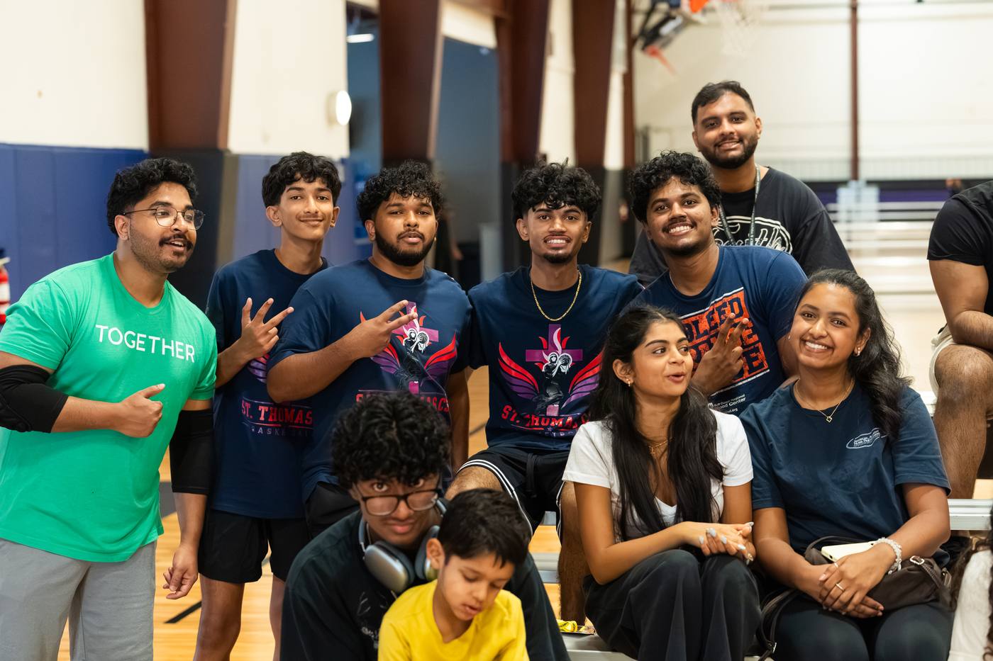 Youth group smiling together